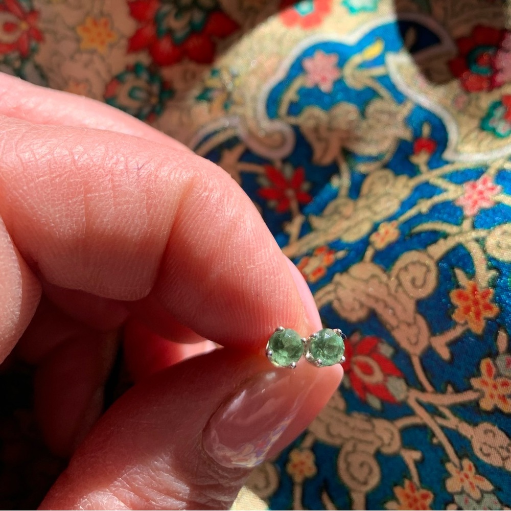 Maine Tourmaline Silver Stud Earrings 🧜🏾‍♀️🪷💕
